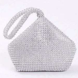 Elegant Full Rhinestone Bling Evening Clutch Handbag-NWT
